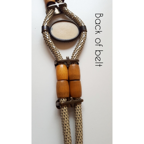 Vintage Boho Medallion  Belt🔥Carved Clay-Metal-Wood|Adjustable - Picture 8 of 10